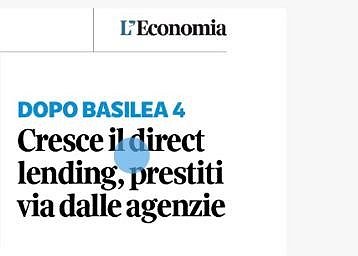 Cresce il direct lending, prestiti via dalle agenzie.